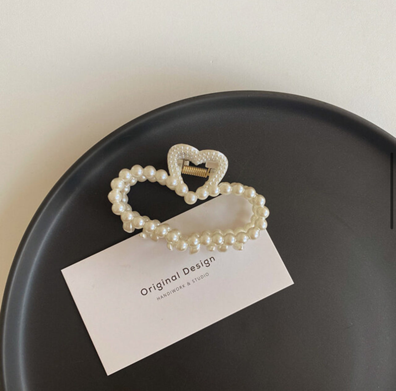 [Hair Claw] Cream Pearl