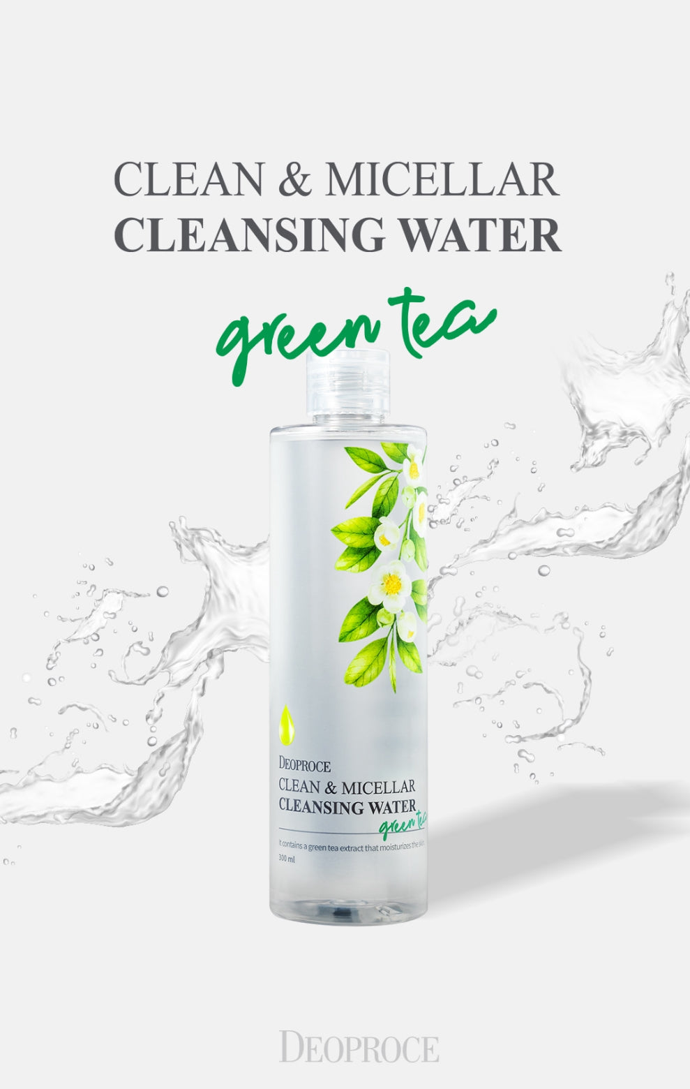 [Deoproce] Clean & Micellar Cleansing Water Green Tea (300ml)