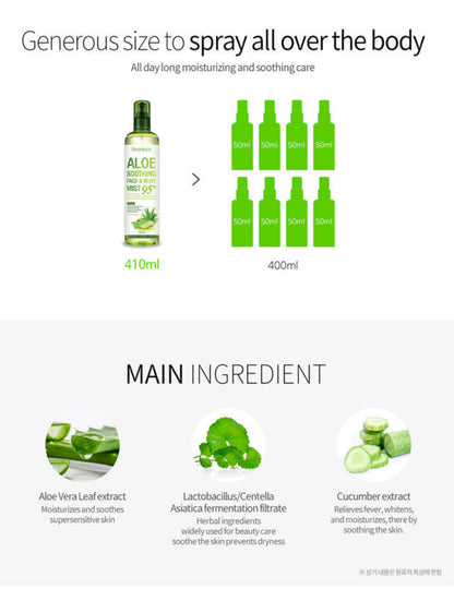 [Deoproce] 95% Aloe Soothing Face & Body Mist (410ml)