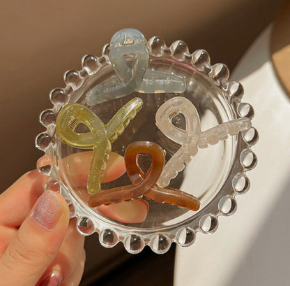 [Hair Claw] Warm Tone Color, Translucent, Glossy, Twist , mini 4.5x2.5cm