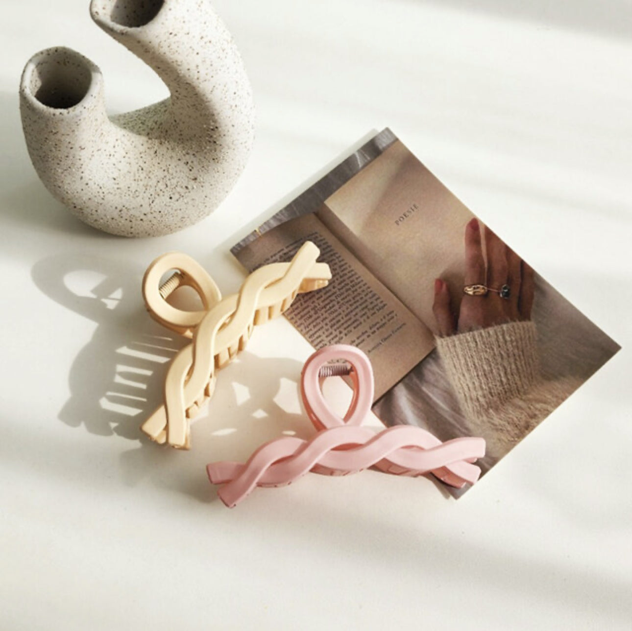 [Hair Claw] Rope Twist, Matte 11x5cm