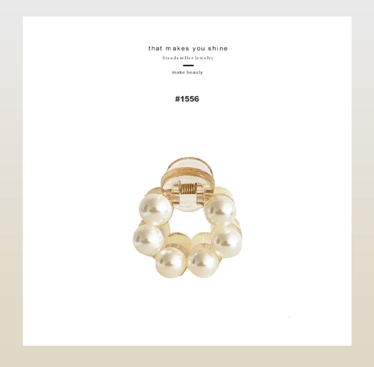 [Hair Claw] Round Pearl 4cm