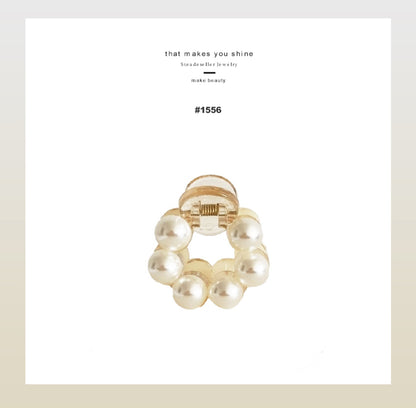 [Hair Claw] Round Pearl 4cm