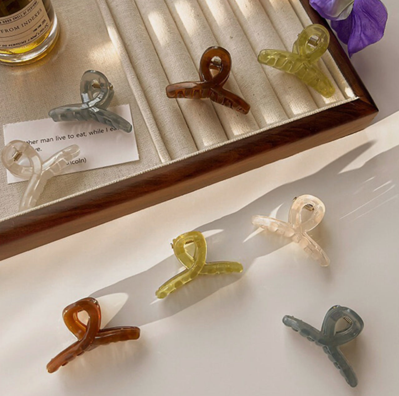 [Hair Claw] Warm Tone Color, Translucent, Glossy, Twist , mini 4.5x2.5cm