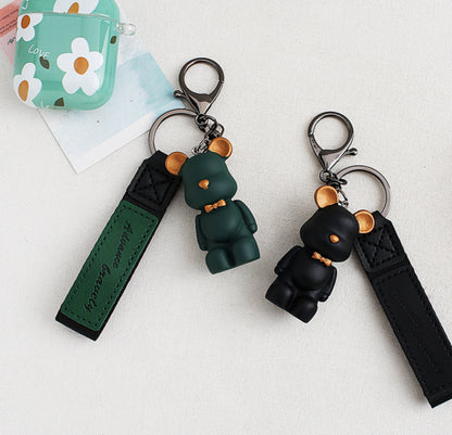 [Key Ring] Matt Bear Leather Strap Keyring