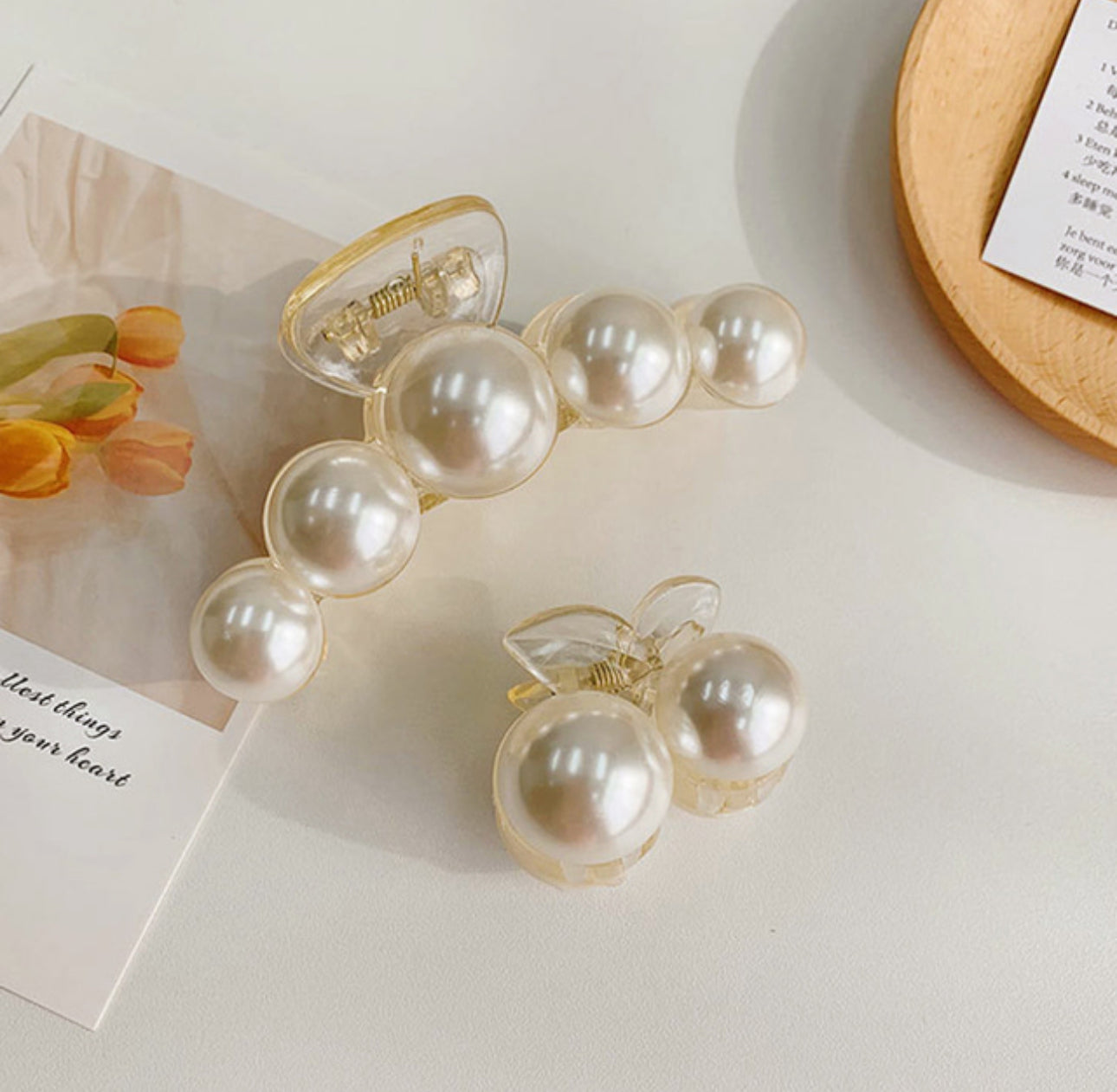 [Hair Claw] Cherry Pearl Mini 4.5x3.5cm