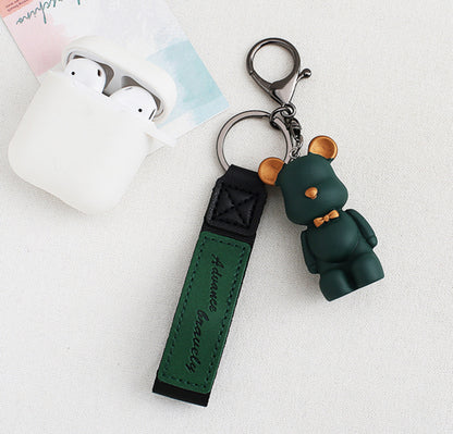 [Key Ring] Matt Bear Leather Strap Keyring