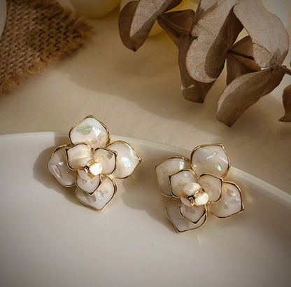 [Earrings]Flower Earrings(silver pin)2x2cm