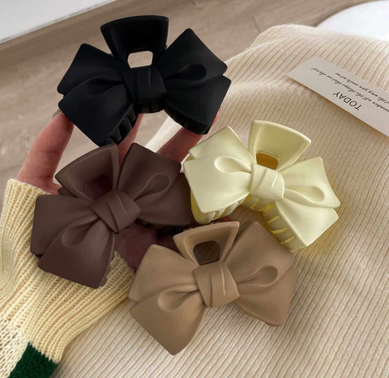 [Hair Claw]Ribbon Matte 9.5x6cm