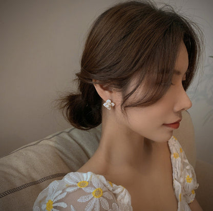 [Earrings]Flower Earrings(silver pin)2x2cm