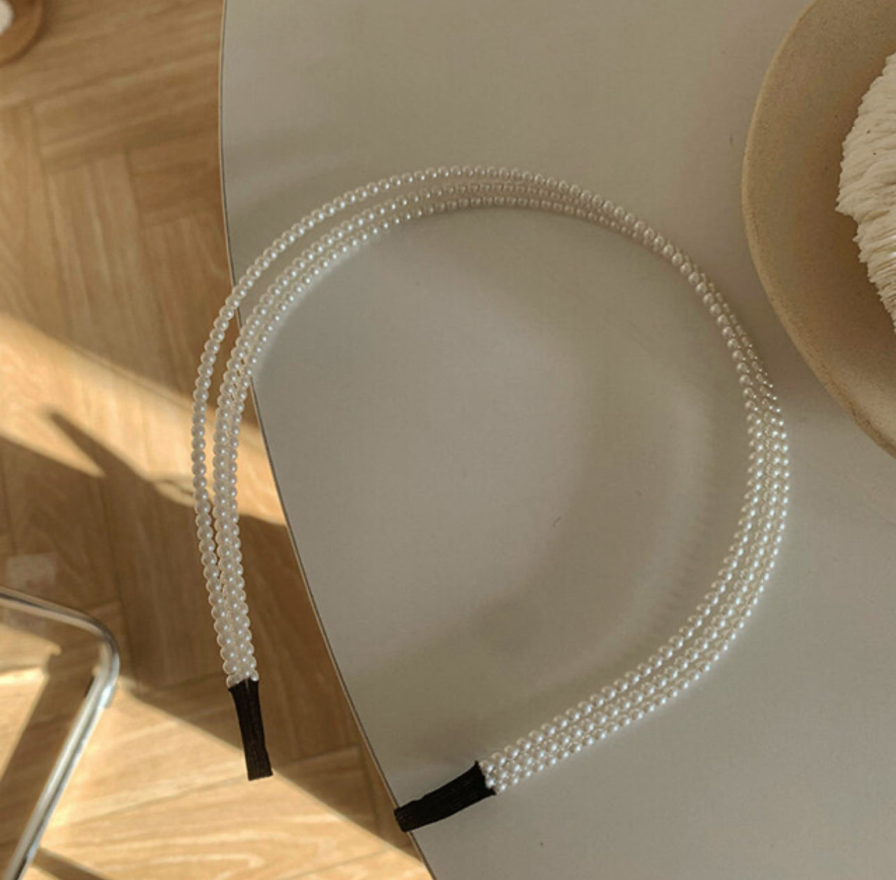 [Headband] Three lines of pearl