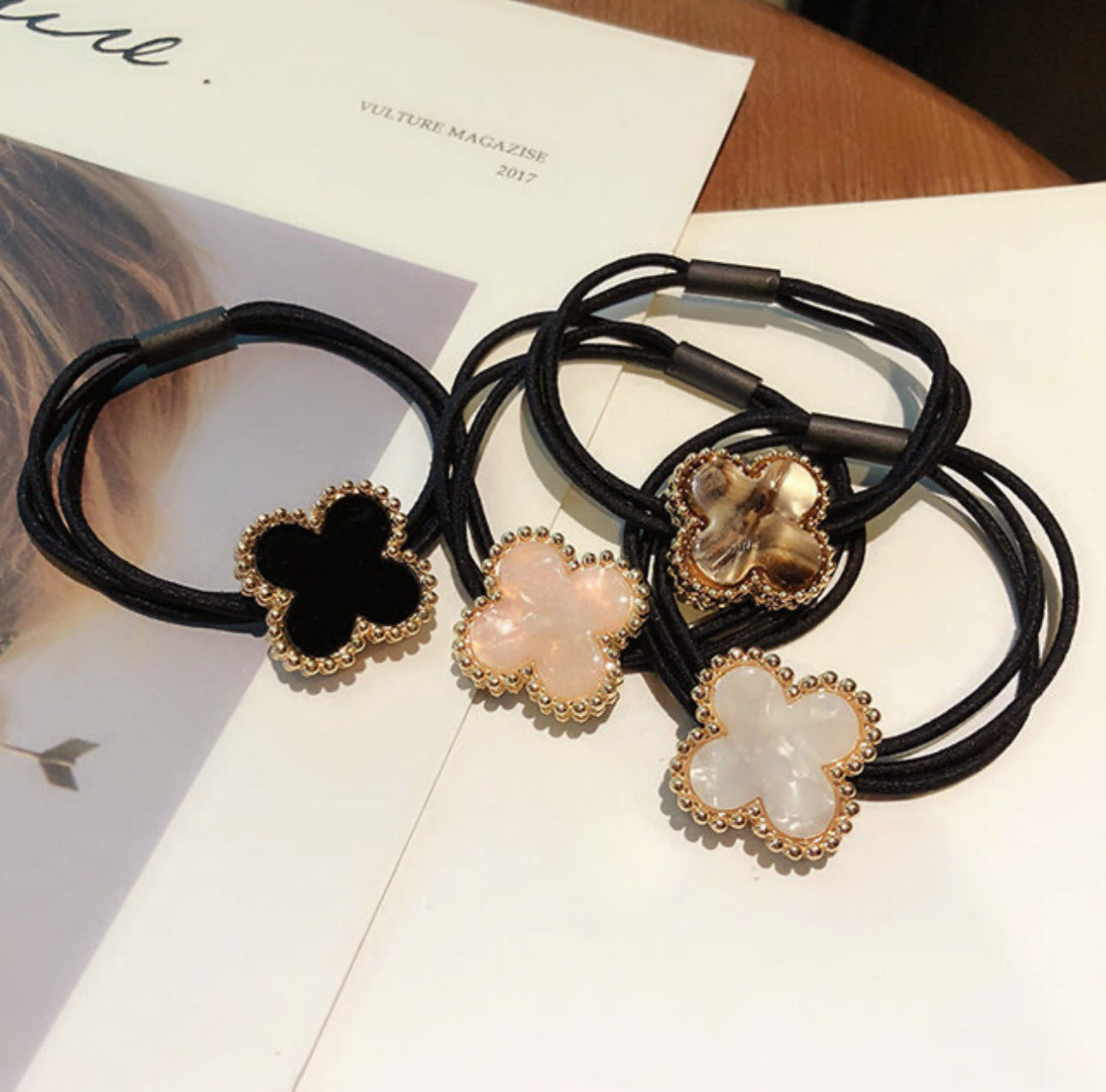 [Hair tie]Clover Rubber (pendant 2cm)