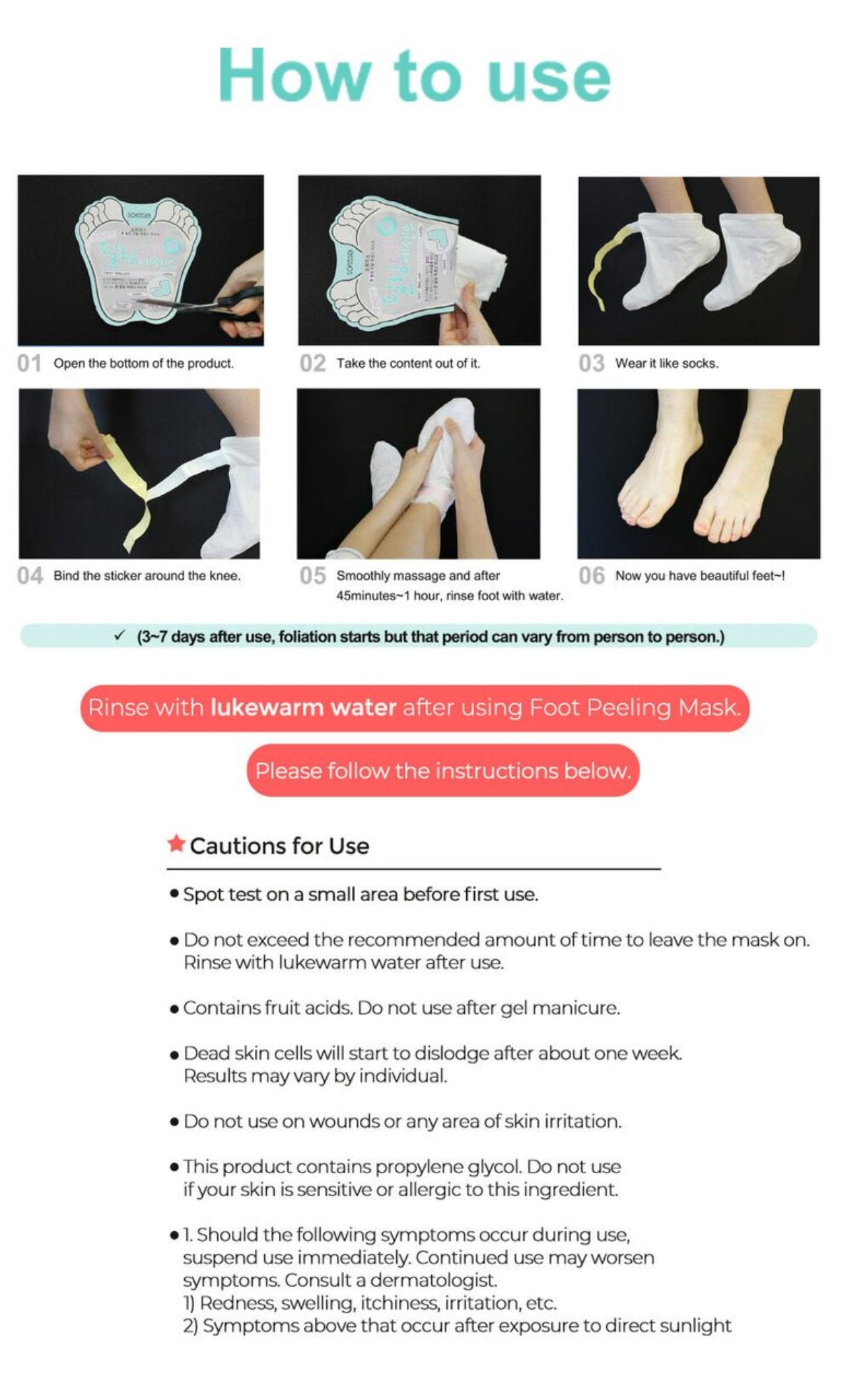 [Soflisse] Foot Peeling Double Essence Mask (1pc)