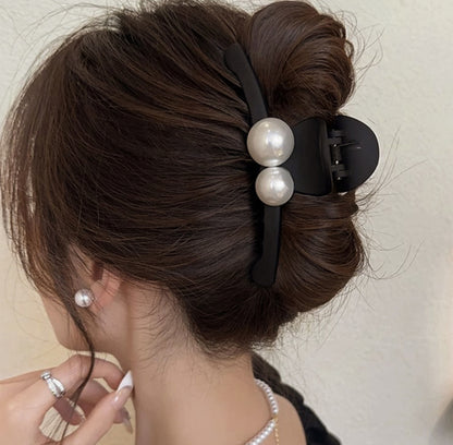 [Hair Claw] Twin pearl, Matte 11.5x5cm
