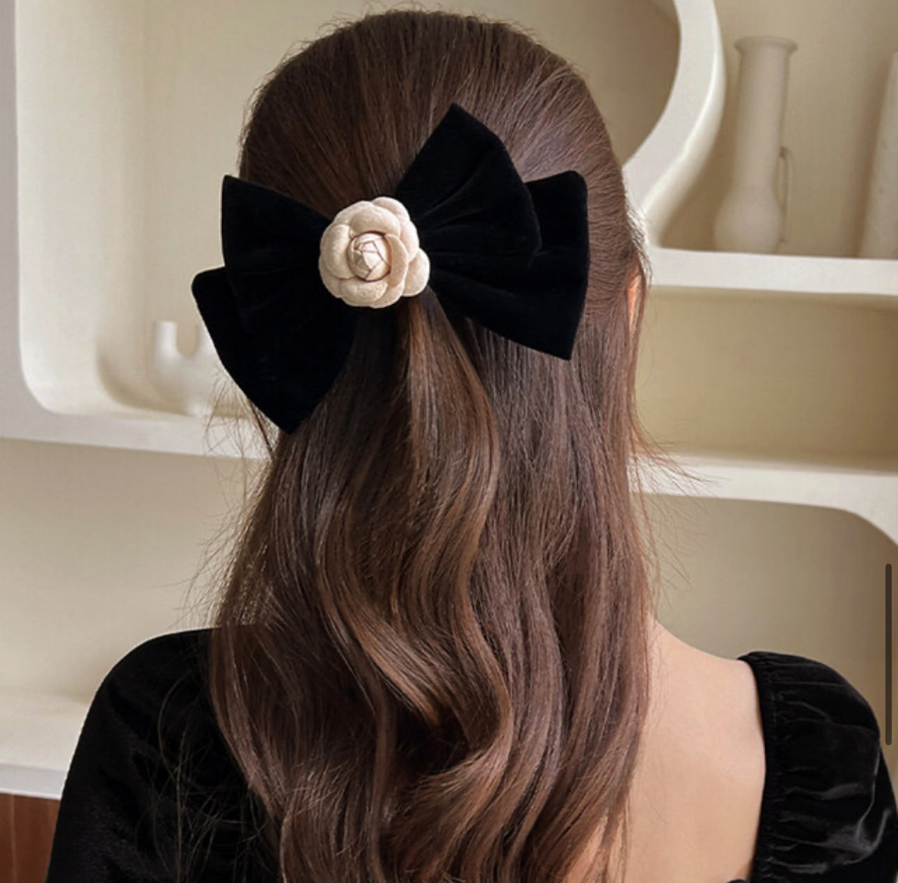[Hair clip]Velvet Camellia 17x11cm