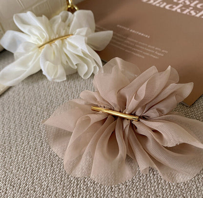 [Hair Clip] Chiffon,Shirring 8.5x8cm