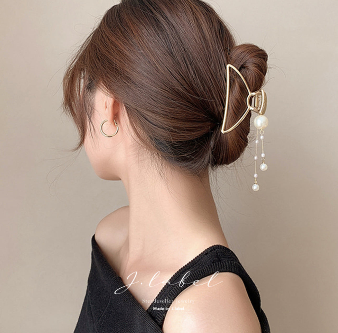 [Hair Claw]Pearl Drop 7.5x4.5cm