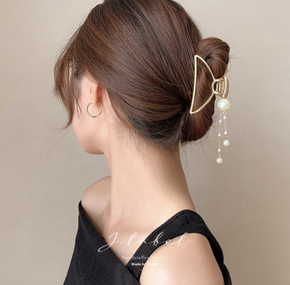 [Hair Claw]Pearl Drop 7.5x4.5cm
