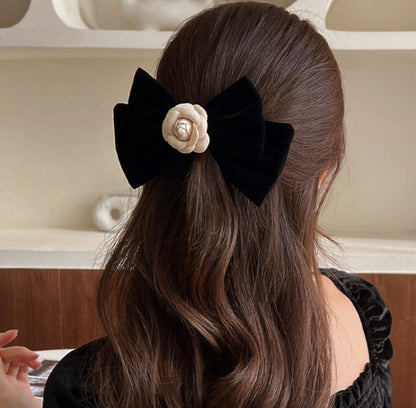 [Hair clip]Velvet Camellia 17x11cm