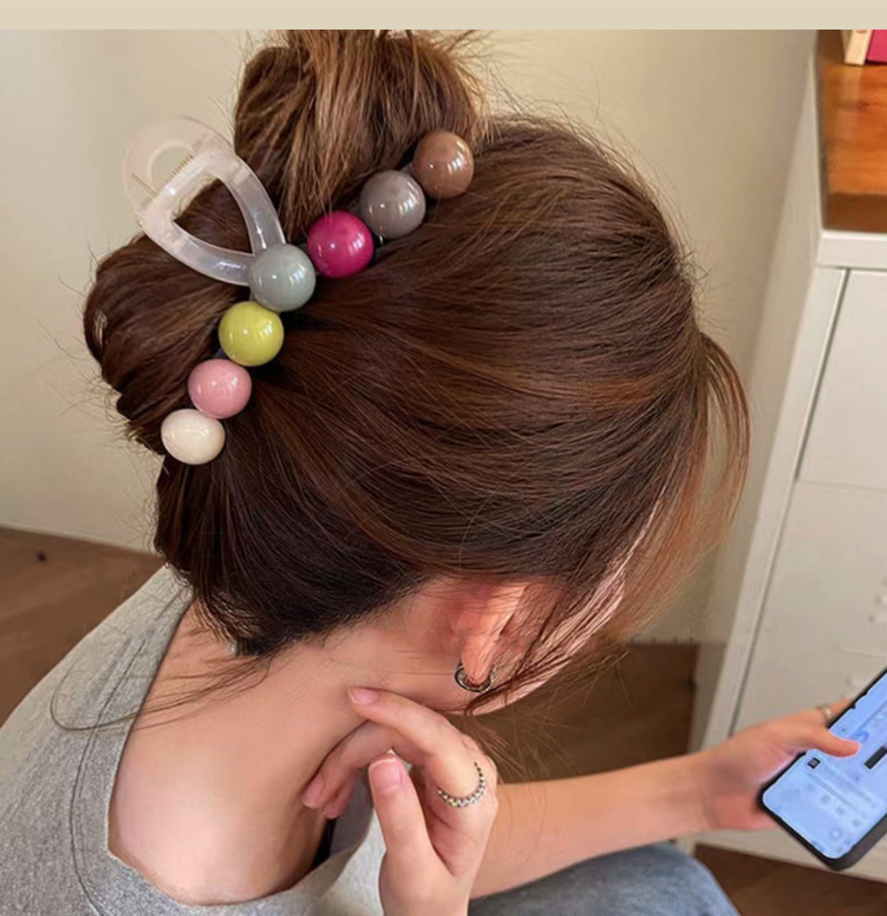 [Hair Claw] Color Bubble 11x4.5cm