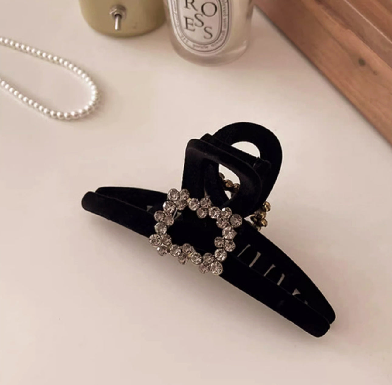 [Hair Claw] Square, Cubic, Velvet13x5cm