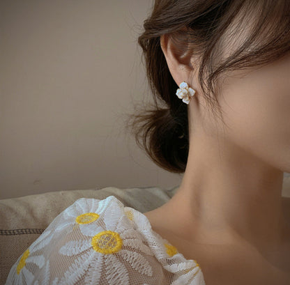 [Earrings]Flower Earrings(silver pin)2x2cm