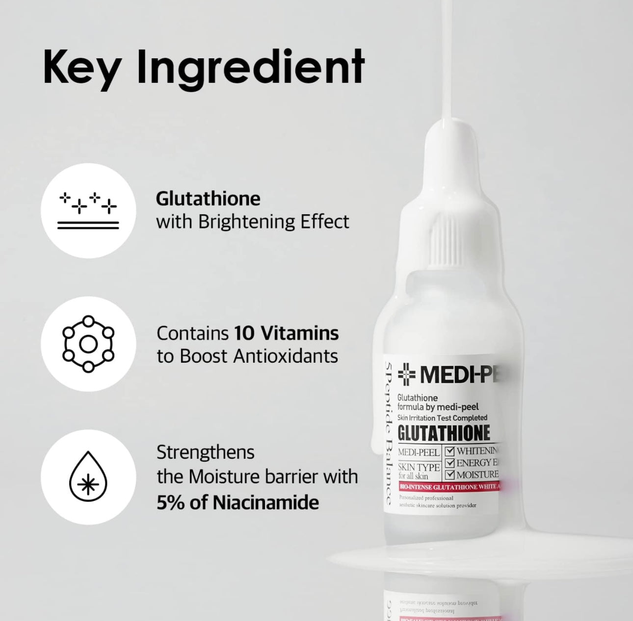 [MEDI-PEEL] Bio-Intense Glutathione Ampoule, 30ml | 3-1in Ampoule | Wrinkle Repair | Anti-Aging | Radiant Skin | Reduce Dark Spots