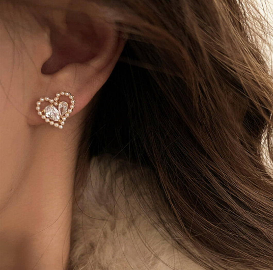 [Earrings]Heart Earrings (silver pin)1.2x1.3cm