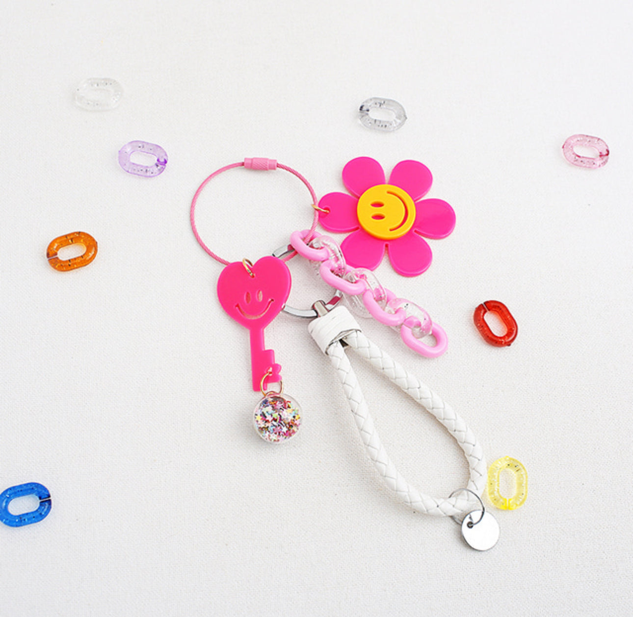 [Key Ring] Happy Day Leather Strap