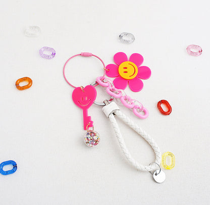 [Key Ring] Happy Day Leather Strap