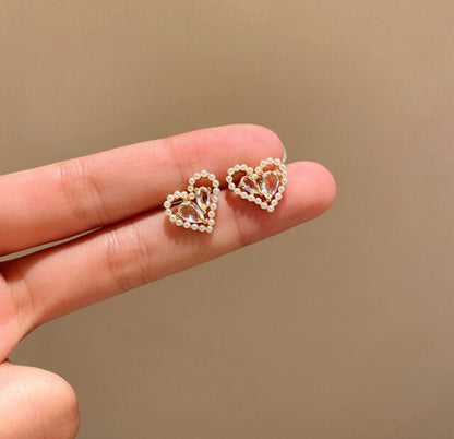 [Earrings]Heart Earrings (silver pin)1.2x1.3cm