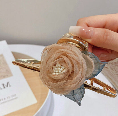 [Hair Claw] Chiffon Flower 11.3x5cm