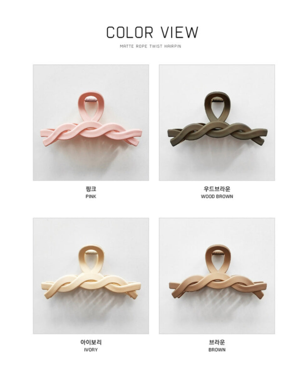 [Hair Claw] Rope Twist, Matte 11x5cm