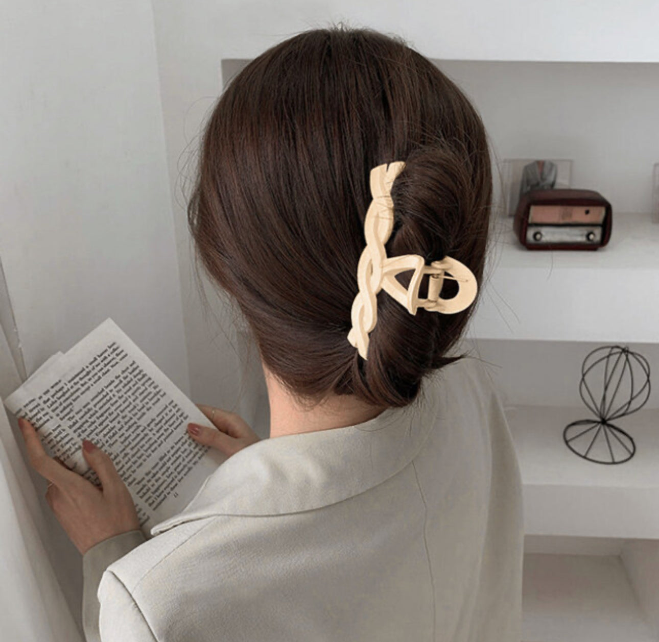 [Hair Claw] Rope Twist, Matte 11x5cm