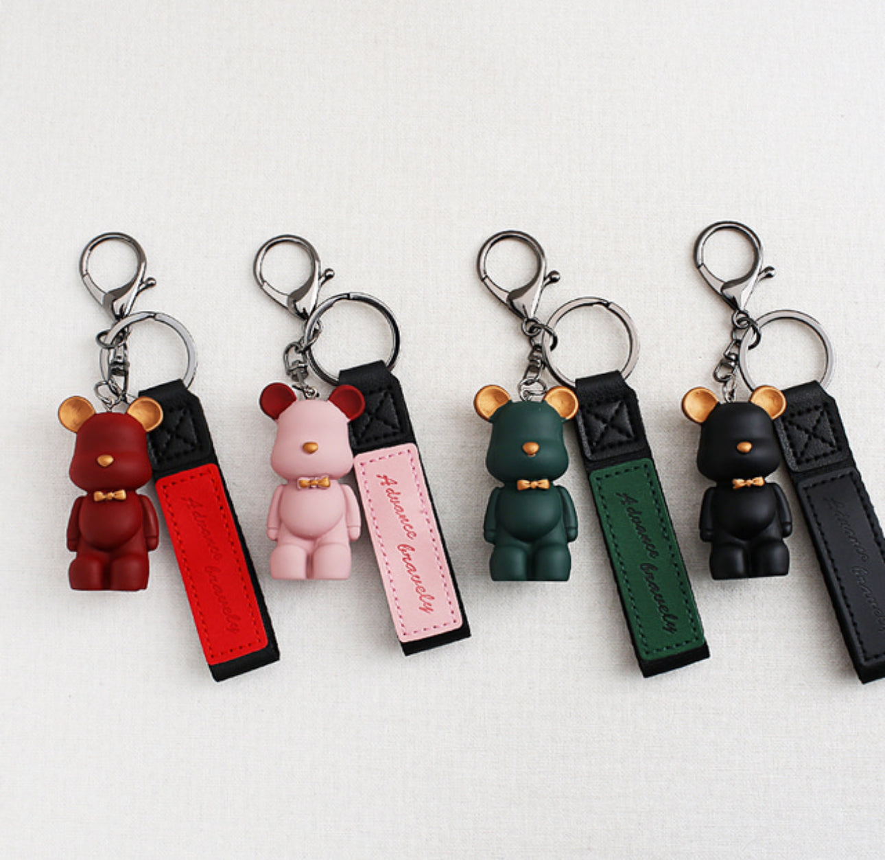 [Key Ring] Matt Bear Leather Strap Keyring