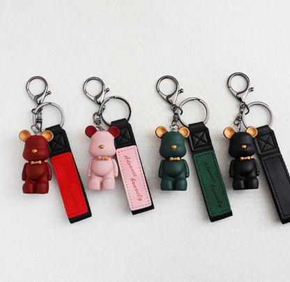 [Key Ring] Matt Bear Leather Strap Keyring