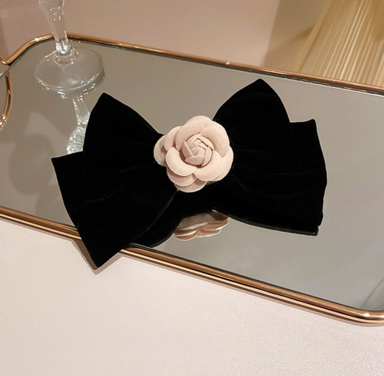 [Hair clip]Velvet Camellia 17x11cm