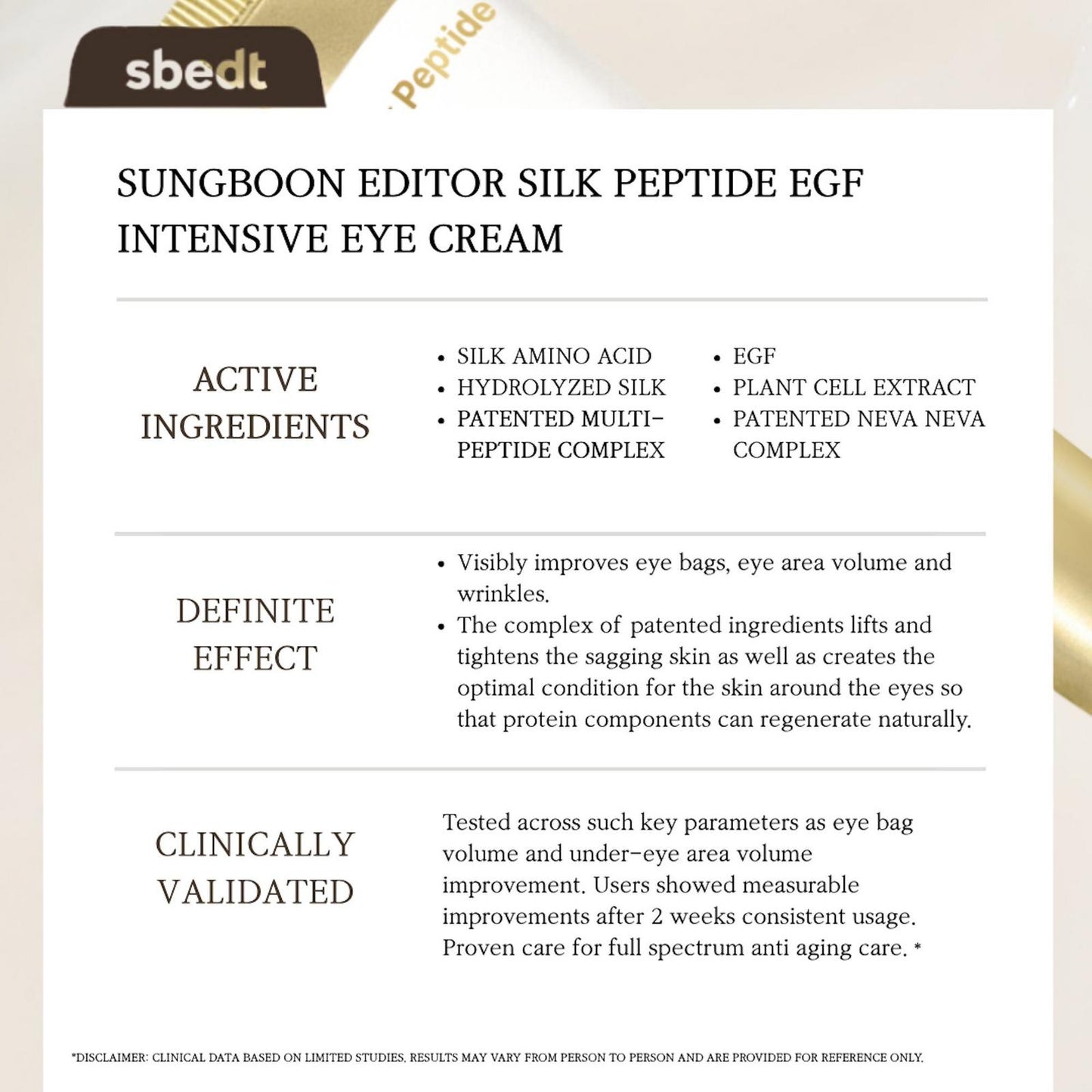 Silk Peptide Intensive Lifting Eye Cream (30ml)