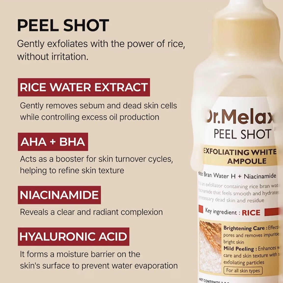 Peel Shot Glow White Rice Peeling Ampoule (80ml)
