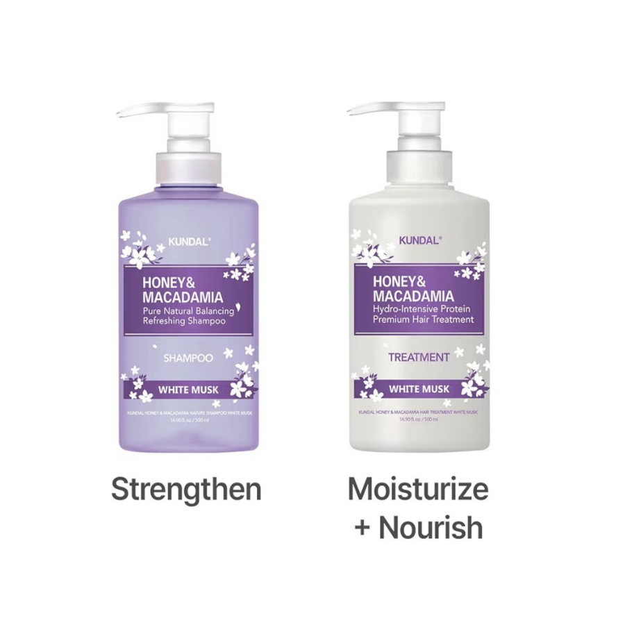 Honey & Macadamia White Musk Edition Shampoo 500ml + Treatment 500ml Set