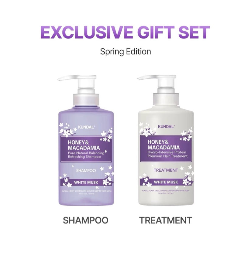 Honey & Macadamia White Musk Edition Shampoo 500ml + Treatment 500ml Set
