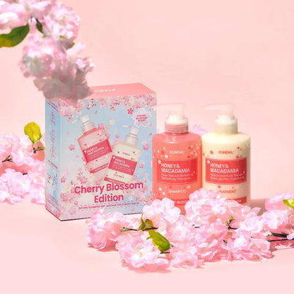 Honey & Macadamia Spring Edition Shampoo 500ml + Treatment 500ml Set (Cherry Blossom)