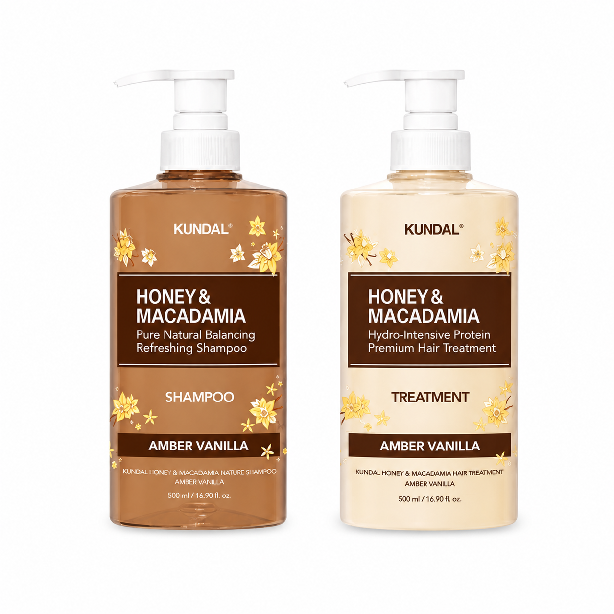Honey & Macadamia Amber Vanilla Shampoo & Treatment Set 500ml + 500ml