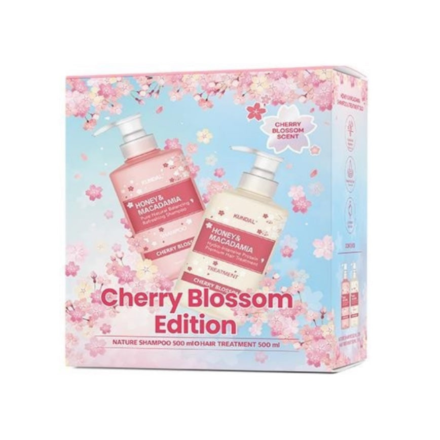 Honey & Macadamia Spring Edition Shampoo 500ml + Treatment 500ml Set (Cherry Blossom)