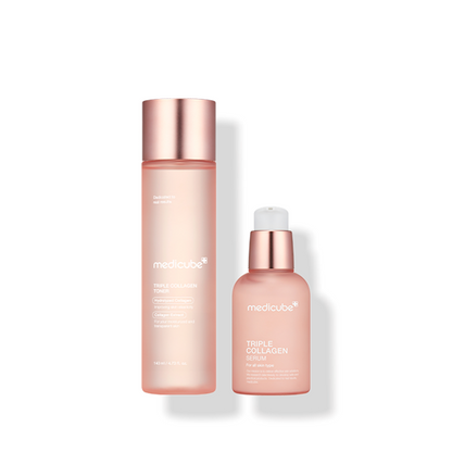 [medicube] Triple Collagen Brightening & Firming Duo Set
(Triple Collagen Toner 140ml + Triple Collagen Serum 50ml)