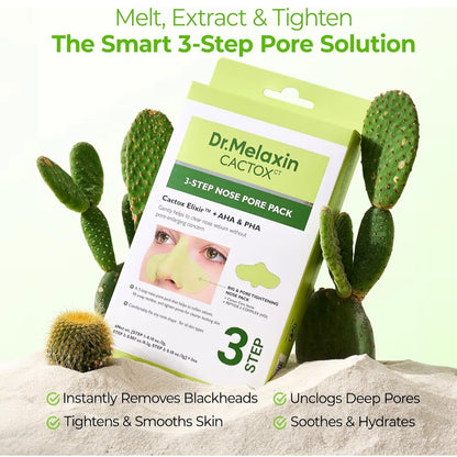 Cactox CT 3-Step Nose Pore Pack (3 Sheets)