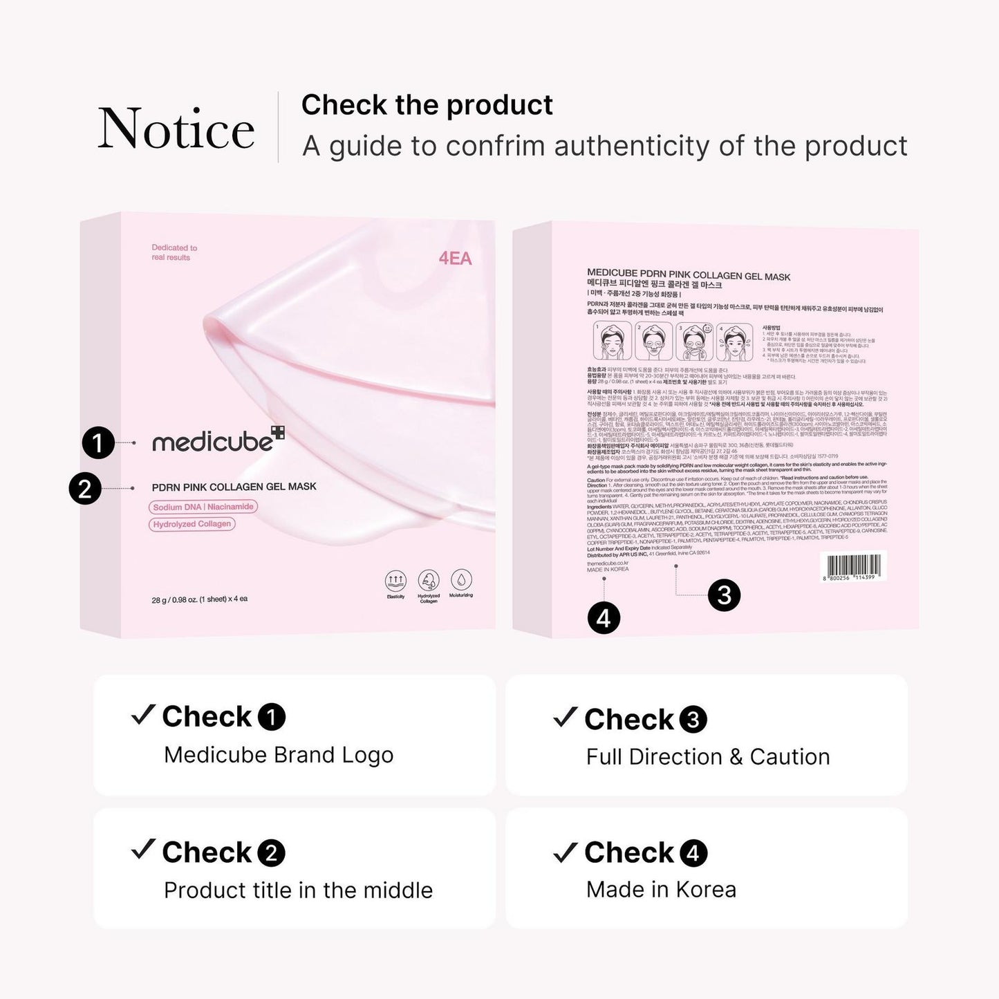 PDRN Pink Collagen Gel Mask (4 Sheets Box)