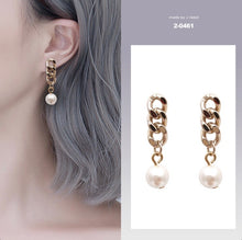 Load image into Gallery viewer, [Earrings] Pearl Chain Drop
