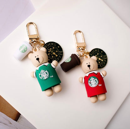 [KEY CHAIN]Bear Key Ring Red/Green