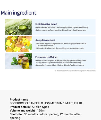 CLEANBELLO HOMME 10 in 1 MULTI FLUID